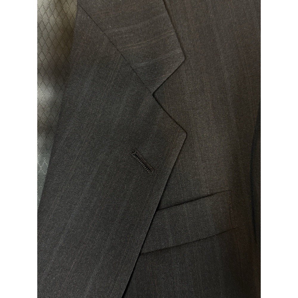 HART SCHAFFNER & MARX Mens 38R Charcoal Pinstripe Wool 2 Button Pleated Suit - Picture 13 of 14